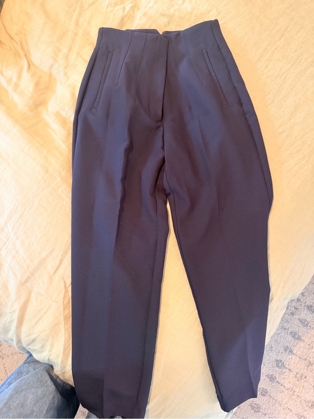 Zara Navy Dress Pants with Branded Waist Label
